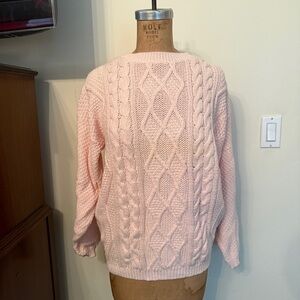 Vintage Pink The Cotton Collection Cable Knit Sweater